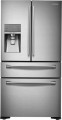 Samsung - 22.6 Cu. Ft. Counter-Depth 4-Door French Door Refrigerator with Thru-the-Door Ice and Water - Stainless steel