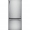 GE - 20.9 Cu. Ft. Bottom-Freezer Refrigerator - Stainless steel