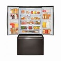 LG - 20.9 Cu. Ft. French Door Counter-Depth Refrigerator - Black stainless steel