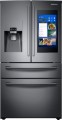 Samsung - Family Hub 22.2 Cu. Ft. 4-Door French Door Counter-Depth Refrigerator - Black stainless steel
