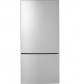 GE - ® ENERGY STAR® 17.7 Cu. Ft. Bottom-Freezer Refrigerator - Stainless Steel