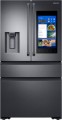 Samsung - Family Hub 22.2 Cu. Ft. 4-Door French Door Counter-Depth Refrigerator - Black stainless steel-5767601