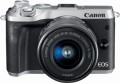 Canon - EOS M6 Mirrorless Camera with EF-M 15-45mm f/3.5-6.3 IS STM Zoom Lens - Silver