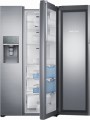 Samsung - Showcase 21.5 Cu. Ft. Counter-Depth Side-by-Side Refrigerator with Thru-the-Door Ice and Water - Stainless steel