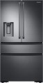 Samsung - 22.7 Cu. Ft. 4-Door Flex French Door Counter-Depth Refrigerator - Black stainless steel