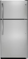 GE - 20.8 Cu. Ft. Top-Freezer Refrigerator - Stainless steel