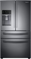 Samsung - 28 cu. ft. 4-Door French Door Refrigerator with Counter Height FlexZone™ Drawer - Black stainless steel