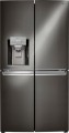 LG - 22.7 Cu. Ft. 4-Door French Door, Door-in-Door Refrigerator - Black stainless steel