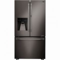 LG - Door-in-Door® 23.5 Cu. Ft. French Door Counter-Depth Refrigerator with Water and Ice Dispenser - Black stainless steel