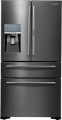 Samsung - ShowCase 22.4 Cu. Ft. 4-Door Flex French Door Counter-Depth Refrigerator - Black stainless steel