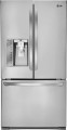 LG - 24.0 Cu. Ft. Counter-Depth French Door Refrigerator with Thru-the-Door Ice and Water - Stainless steel