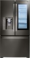 LG - InstaView Door-in-Door 23.5 Cu. Ft. French Door Counter-Depth Refrigerator - Black stainless steel