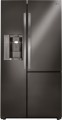 LG - 21.7 Cu. Ft. Side-by-Side Counter-Depth Refrigerator - Black stainless steel